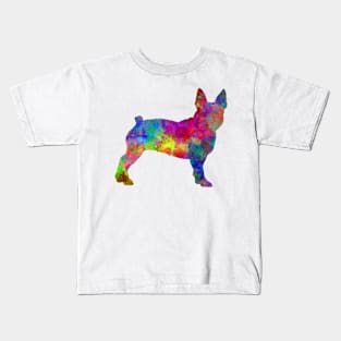 Boston Terrier  in watercolor Kids T-Shirt